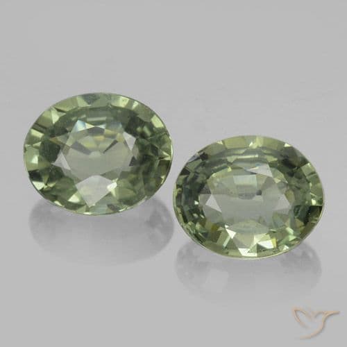 3.62ct Natural Earthy Green Sapphire, Oval Cut, 5.9x4.8 mm