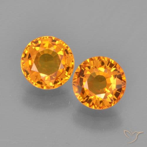 1.18ct Natural Apricot Orange Sapphire, Round Cut, 4.92 mm