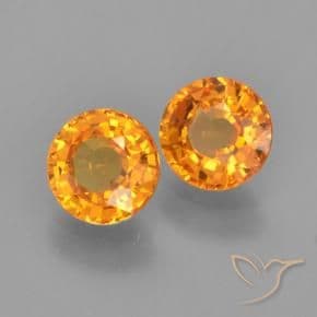 1.18ct Natural Apricot Orange Sapphire, Round Cut, 4.92 mm