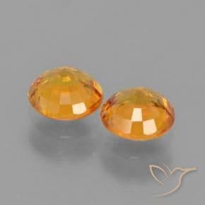 1.18ct Natural Apricot Orange Sapphire, Round Cut, 4.92 mm