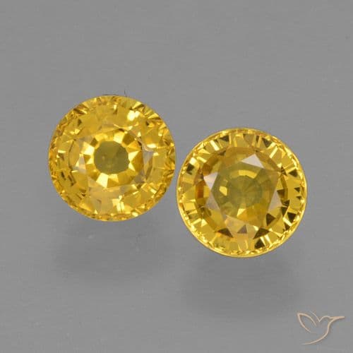 1.16ct Natural Golden Sapphire, Round Cut, 4.84 mm