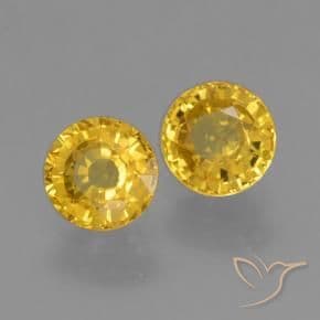 1.16ct Natural Golden Sapphire, Round Cut, 4.84 mm
