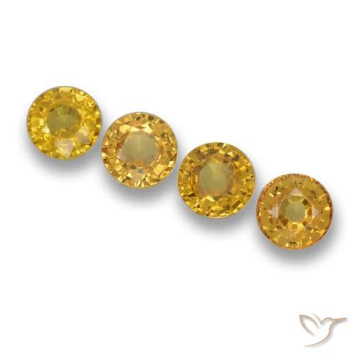 2.28ct Natural Deep Gold Sapphire, Round Cut, 4.84 mm