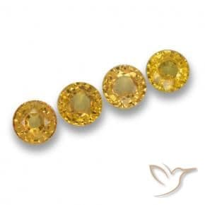 2.28ct Natural Deep Gold Sapphire, Round Cut, 4.84 mm
