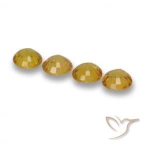 2.28ct Natural Deep Gold Sapphire, Round Cut, 4.84 mm