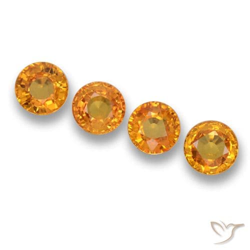 2.45ct Natural Dark Orange Sapphire, Round Cut, 4.80 mm