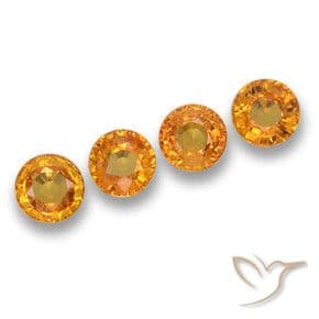 2.45ct Natural Dark Orange Sapphire, Round Cut, 4.80 mm