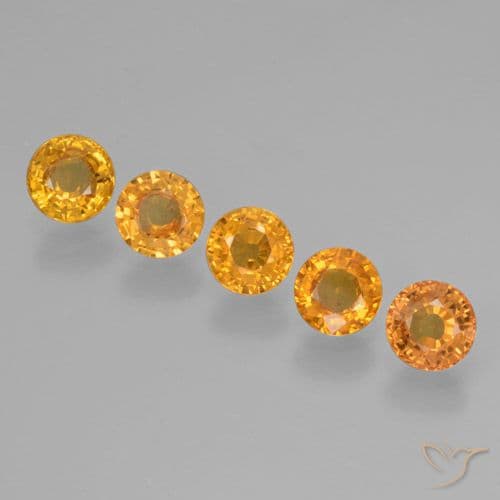 2.71ct Natural Gold Sapphire, Round Cut, 4.77 mm