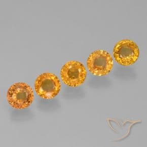 2.71ct Natural Gold Sapphire, Round Cut, 4.77 mm