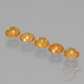 2.71ct Natural Gold Sapphire, Round Cut, 4.77 mm