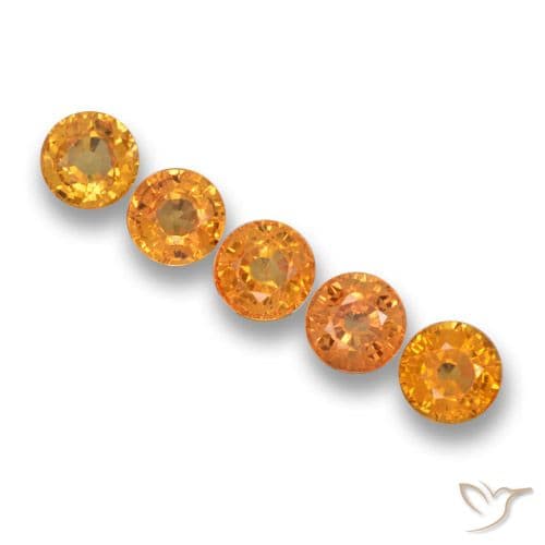 2.86ct Natural Deep Orange-Gold Sapphire, Round Cut, 4.80 mm
