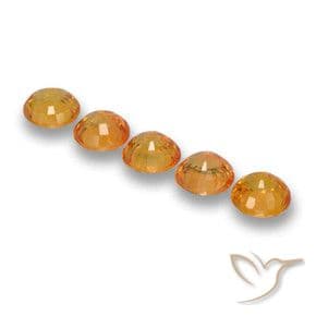 2.86ct Natural Deep Orange-Gold Sapphire, Round Cut, 4.80 mm