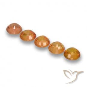 2.95ct Natural Medium Orange Sapphire, Round Cut, 4.92 mm