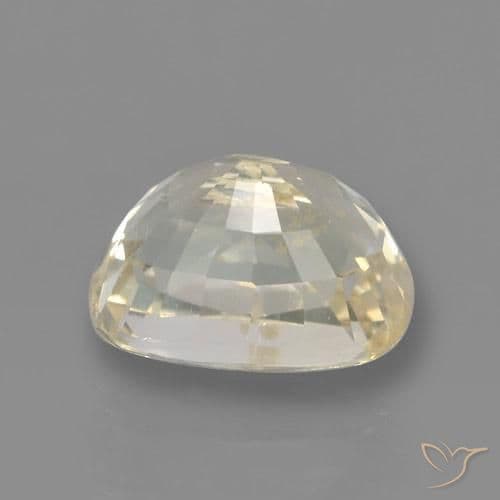 1.45ct Natural Light Yellow Sapphire, Cushion Cut, 6.9x5 mm