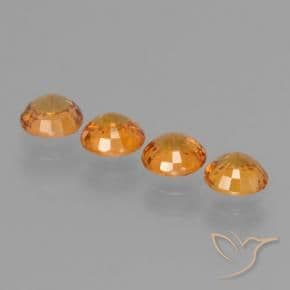 2.36ct Natural Gold Sapphire, Round Cut, 4.91 mm