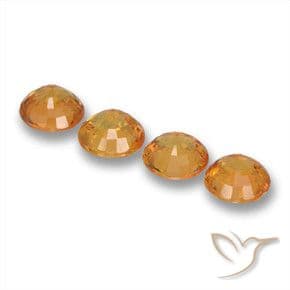 2.33ct Natural Deep Orange-Gold Sapphire, Round Cut, 4.88 mm