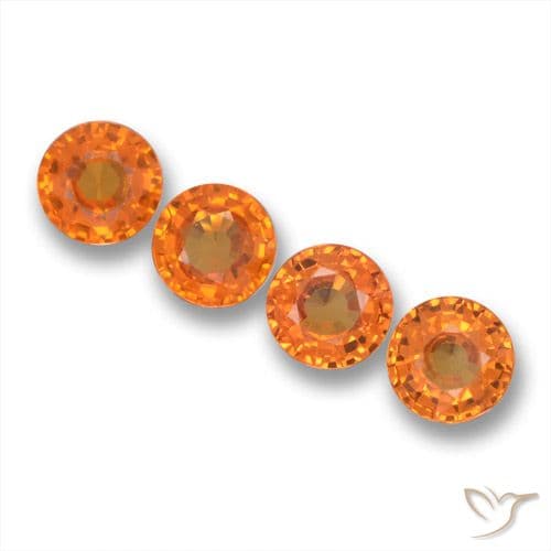 2.20ct Natural Fire Orange Sapphire, Round Cut, 4.71 mm