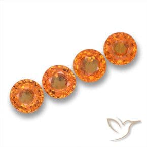 2.20ct Natural Fire Orange Sapphire, Round Cut, 4.71 mm