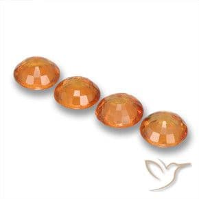 2.20ct Natural Fire Orange Sapphire, Round Cut, 4.71 mm