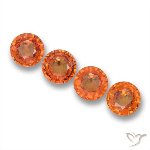 2.19ct Natural Reddish Orange Sapphire, Round Cut, 4.94 mm