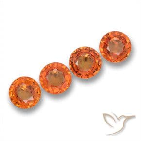 2.19ct Natural Reddish Orange Sapphire, Round Cut, 4.94 mm