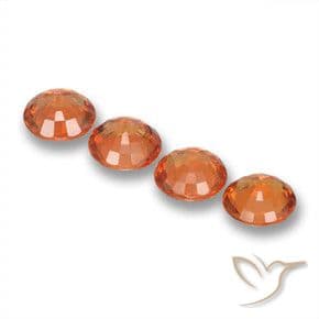 2.19ct Natural Reddish Orange Sapphire, Round Cut, 4.94 mm