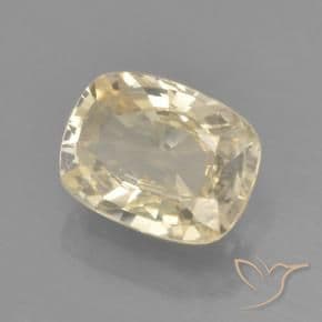 1.31ct Light Yellow Sapphire, Cushion Cut, 7.4x5.7 mm