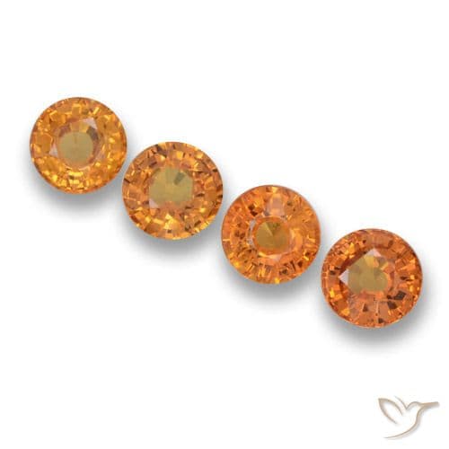 2.85ct Natural Medium Orange Sapphire, Round Cut, 5.00 mm