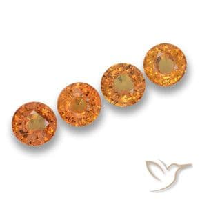 2.85ct Natural Medium Orange Sapphire, Round Cut, 5.00 mm