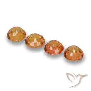 2.85ct Natural Medium Orange Sapphire, Round Cut, 5.00 mm