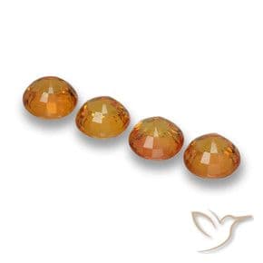 2.75ct Natural Apricot Orange Sapphire, Round Cut, 4.92 mm