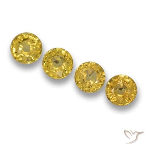 2.34ct Natural Yellowish Gold Sapphire, Round Cut, 4.91 mm