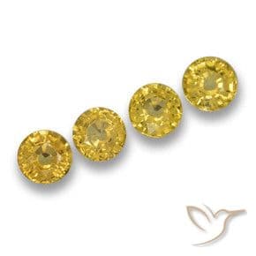 2.38ct Natural Honey Yellow Sapphire, Round Cut, 4.91 mm