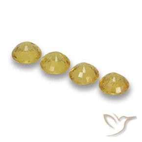 2.38ct Natural Honey Yellow Sapphire, Round Cut, 4.91 mm