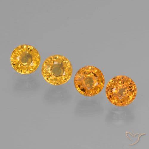 2.69ct Natural Medium Orange Sapphire, Round Cut, 4.77 mm