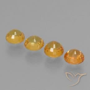 2.69ct Natural Medium Orange Sapphire, Round Cut, 4.77 mm