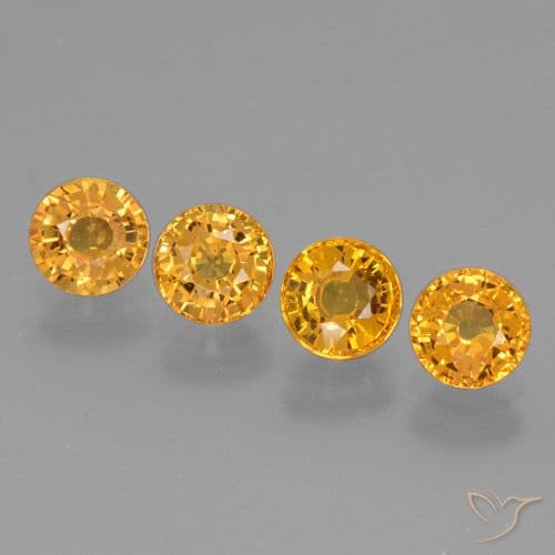 2.56ct Natural Apricot Orange Sapphire, Round Cut, 4.86 mm