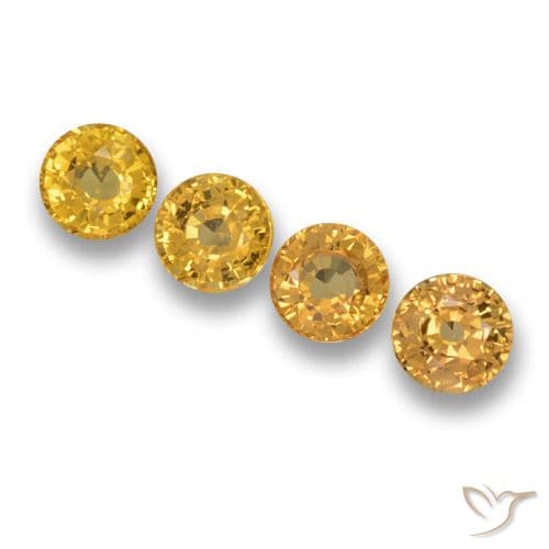 2.65ct Natural Golden Sapphire, Round Cut, 5.02 mm
