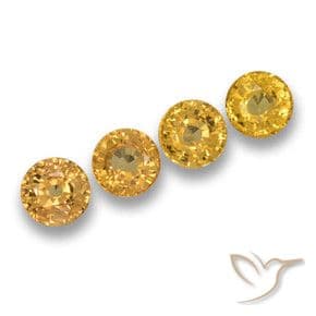 2.65ct Natural Golden Sapphire, Round Cut, 5.02 mm