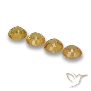 2.65ct Natural Golden Sapphire, Round Cut, 5.02 mm