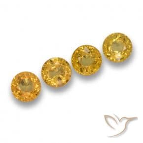 2.37ct Natural Deep Gold Sapphire, Round Cut, 4.88 mm