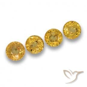 2.69ct Natural Deep Gold Sapphire, Round Cut, 5.01 mm