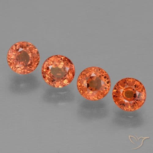2.79ct Natural Fire Orange Sapphire, Round Cut, 4.91 mm