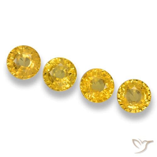 2.46ct Natural Medium Yellow Sapphire, Round Cut, 4.84 mm