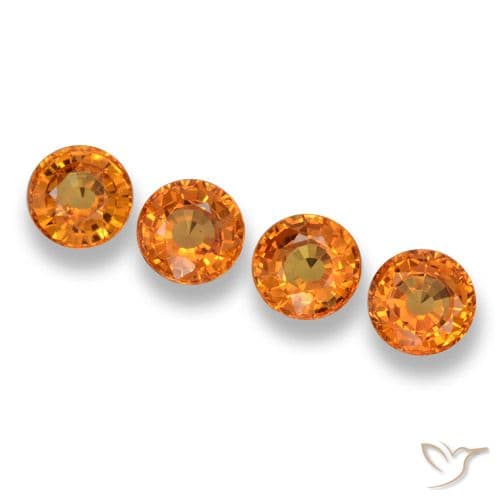 2.44ct Natural Apricot Orange Sapphire, Round Cut, 4.83 mm