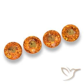 2.44ct Natural Apricot Orange Sapphire, Round Cut, 4.83 mm