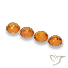 2.44ct Natural Apricot Orange Sapphire, Round Cut, 4.83 mm