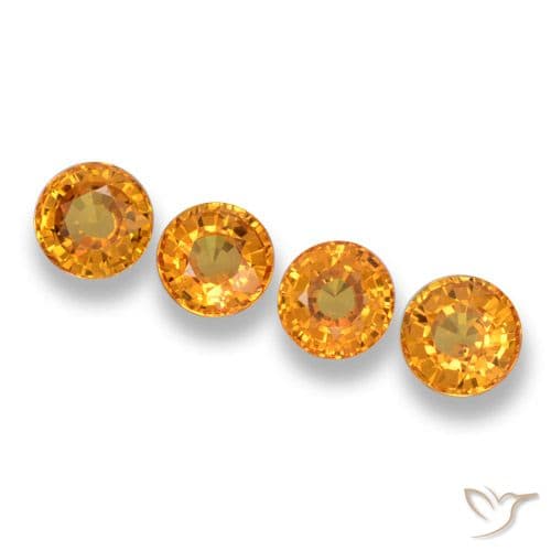 2.62ct Natural Deep Orange-Gold Sapphire, Round Cut, 4.86 mm