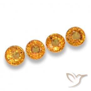 2.62ct Natural Deep Orange-Gold Sapphire, Round Cut, 4.86 mm