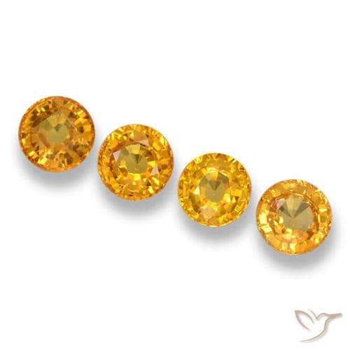 2.55ct Deep Golden Orange Sapphire, Round Cut, 5.01 mm